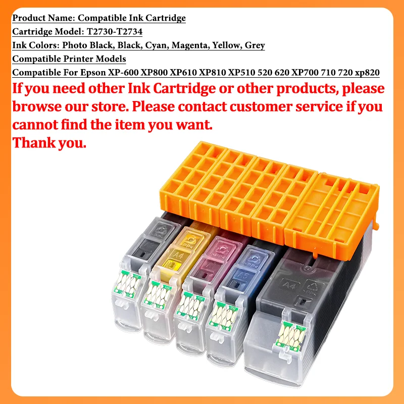 SET 273 T273 T2730 T2731 T2732 Ink Cartridge Compatible For Epson XP-600 XP800 XP610 XP810 XP510 520 620 XP700 710 720 xp820