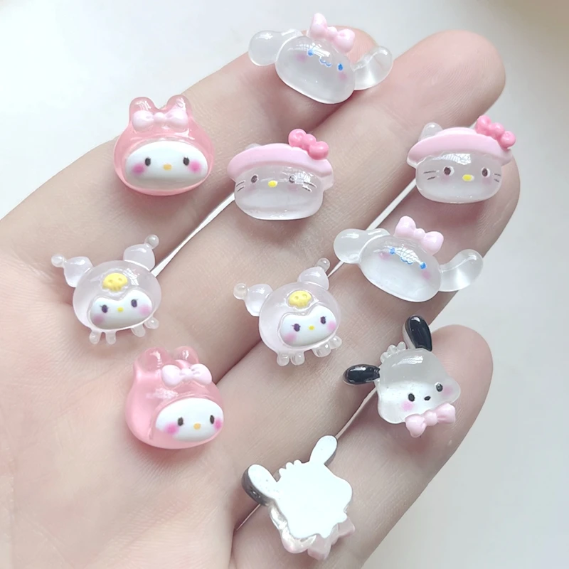 20pcs new transparent color Kawaii Animal resin Flat back decoration diy hair accessories Phone  decoration jewelry decoration