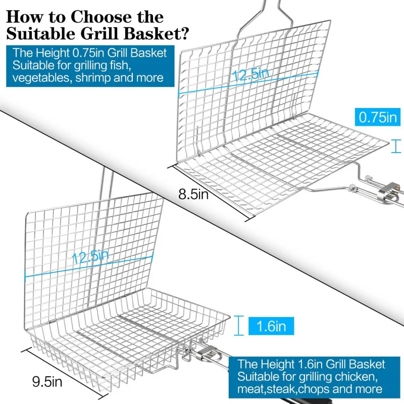 Amazon Outdoor Barbecue Wire Single-Piece Rectangular Handle Tool Supplies Stainless Steel Grid Rack Bold with Handle