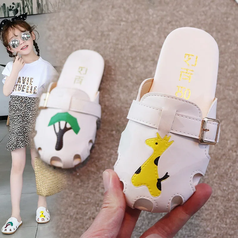 Summer Breathable Sandals Children Slippers Shoes Non-Slip Soft Flat Bottom Cute Cartoon Pattern Toddler Boys Girls Beach Shoes