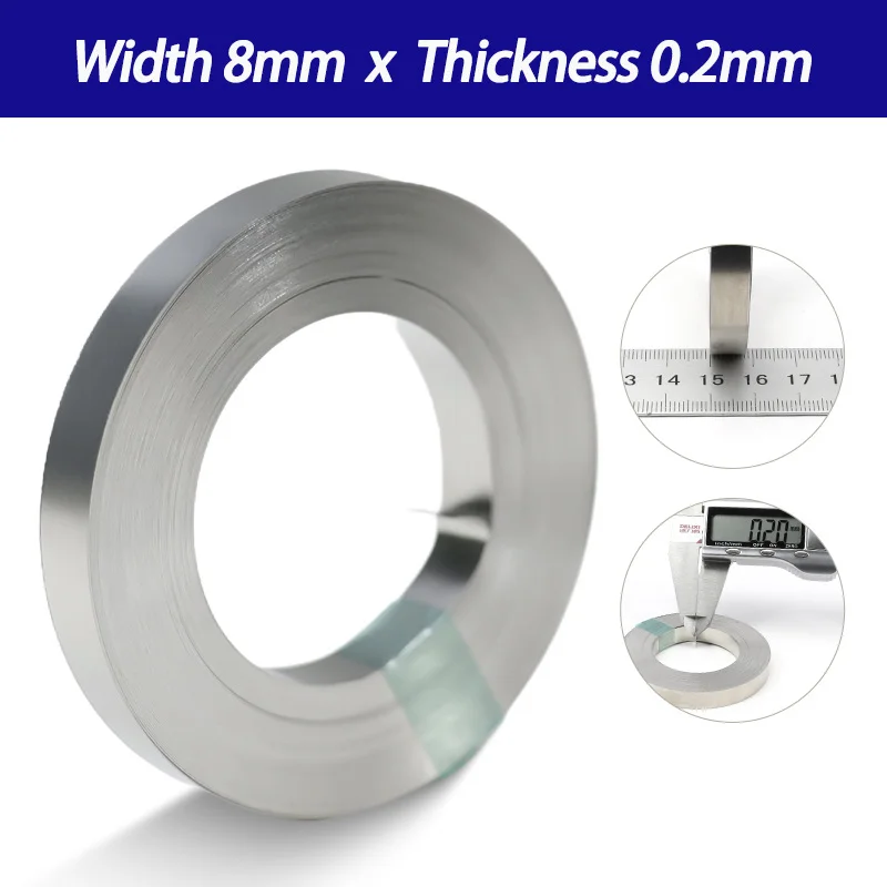 1 Rolle vernickelter Punktschweißstreifen, 10 m/Rolle, 0,1–0,2 mm, hochleitfähiger Verbindungsstreifen für 18650 21700 Li-Ionen-Akkupack