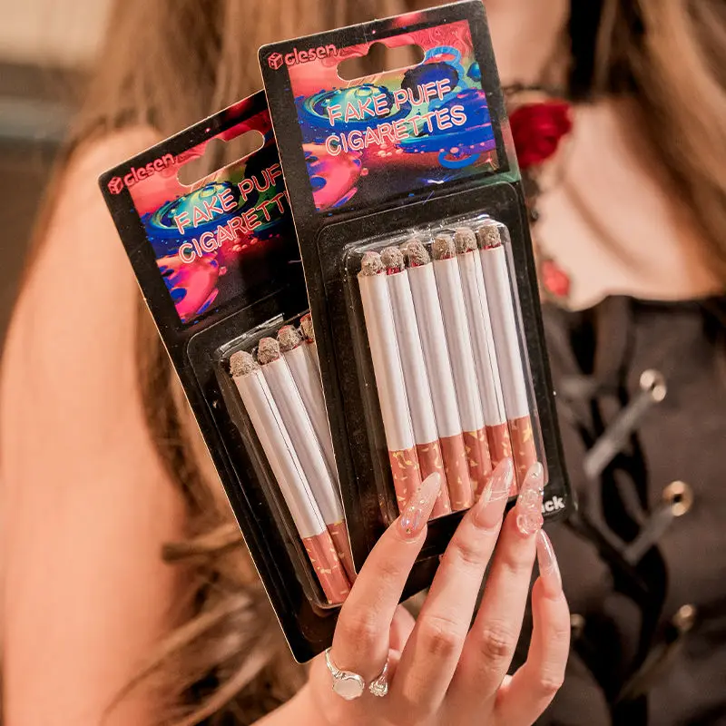 Realistic Fake Cigarette Model Smoke Spitting Prank Toy for Parties Creative Stress Relief Inflatable Equipment Unisex