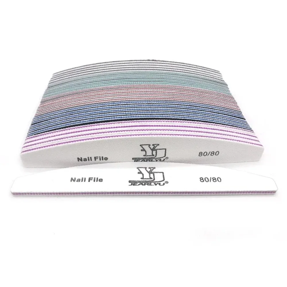 دائم مزدوج الوجهين ملف الأظافر 80/100/150/180/240 حصى المهنية الصنفرة ملف الأظافر مانيكير أداة مانيكير