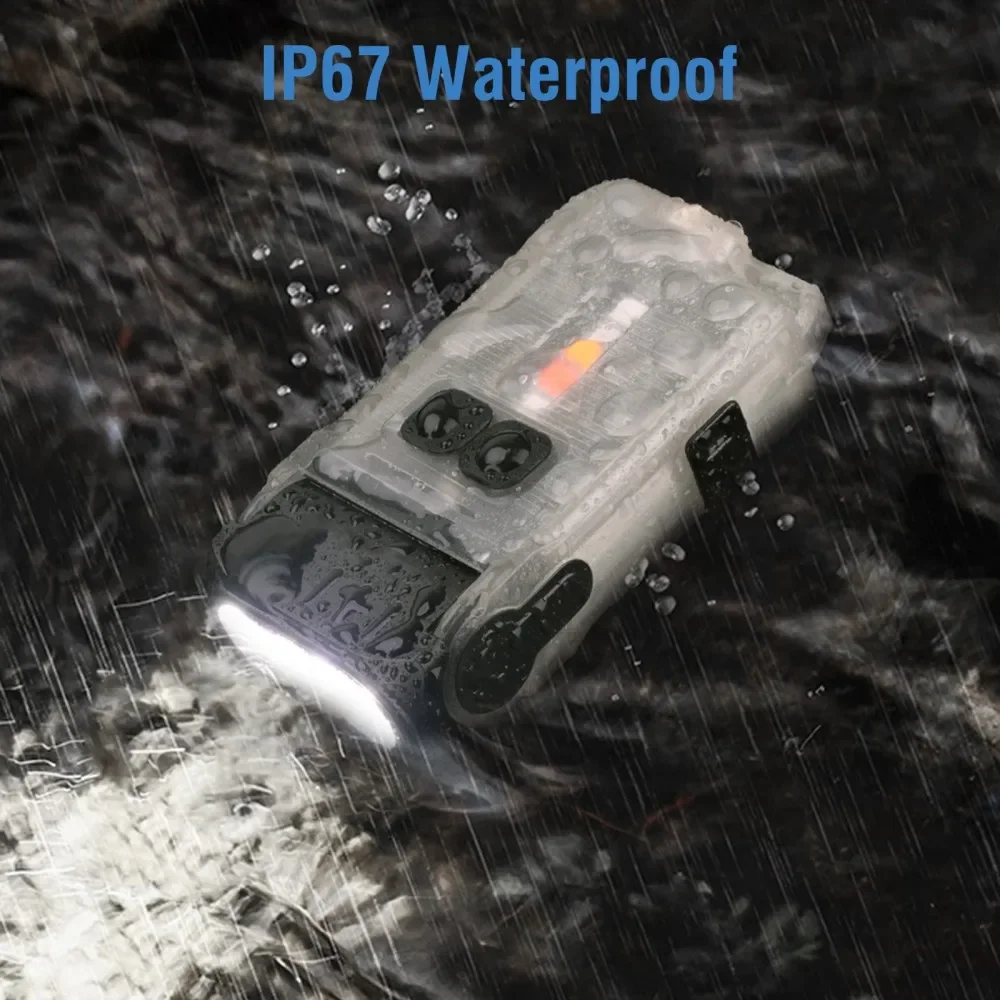 BORUiT V15 LED Keychain EDC Fluorescence Flashlight Clip Warm Work Light Type-C Rechargeable Torch Magnet Camping Pocket Lantern