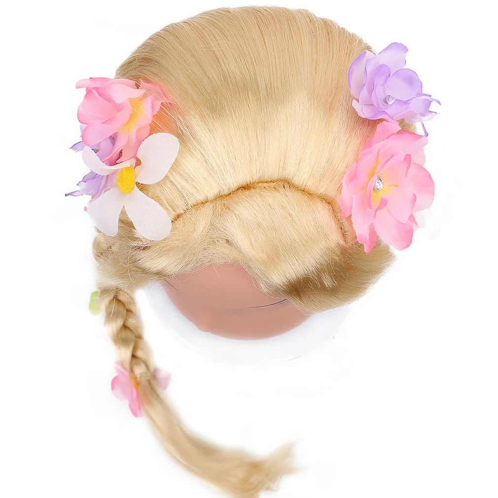 AICKER Long Blonde Rapunzel Wigs For Kids - Princess Girl Costume Cosplay Fairytale Ball Braid Wigs For Halloween Christmas Part