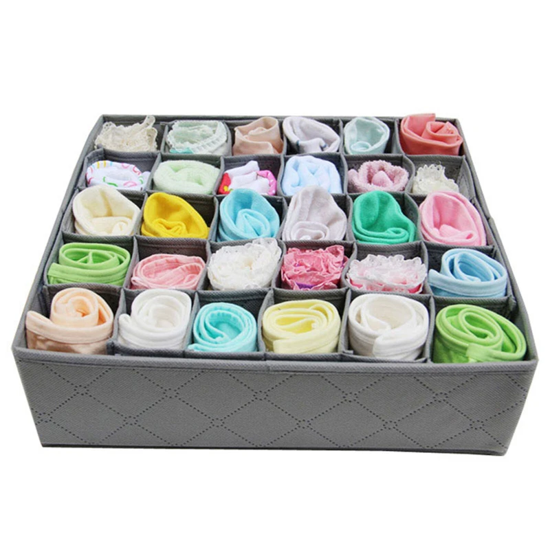 3PCS Bamboo Charcoal Storage Box Zipper Bamboo Charcoal Storage Box Organize Box Foldable Bra Bra Storage Box Divider