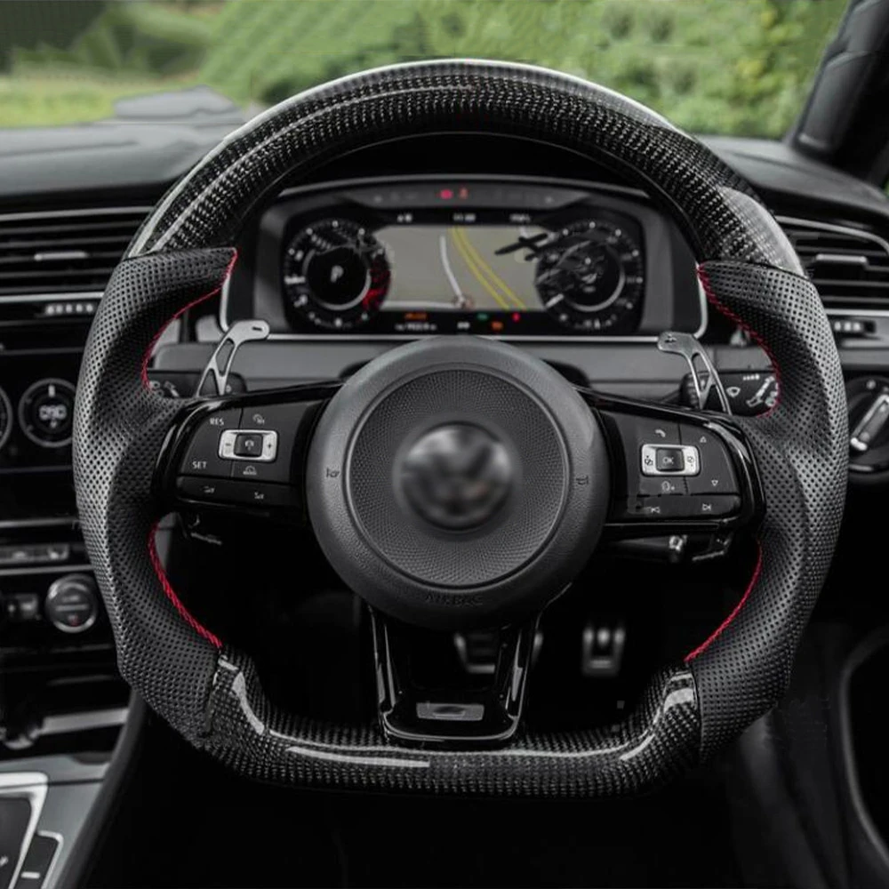 Customized Car Steering Wheel Fit for VW GTI Golfs MK7 Golfs R Carbon Fiber Steering Wheel