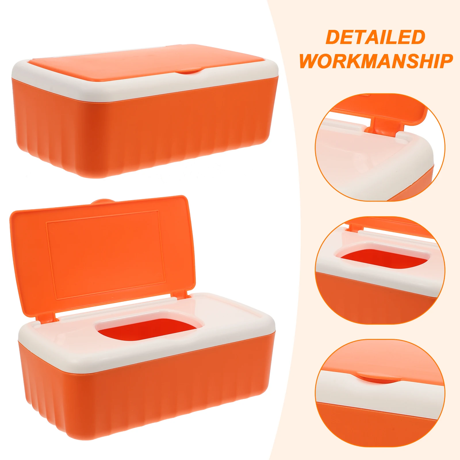 

Wet Tissue Box Wipes Dispenser Large Capacity Sealed Dustproof Bathroom Travel Case Orange Medium PP Dry Proof Container