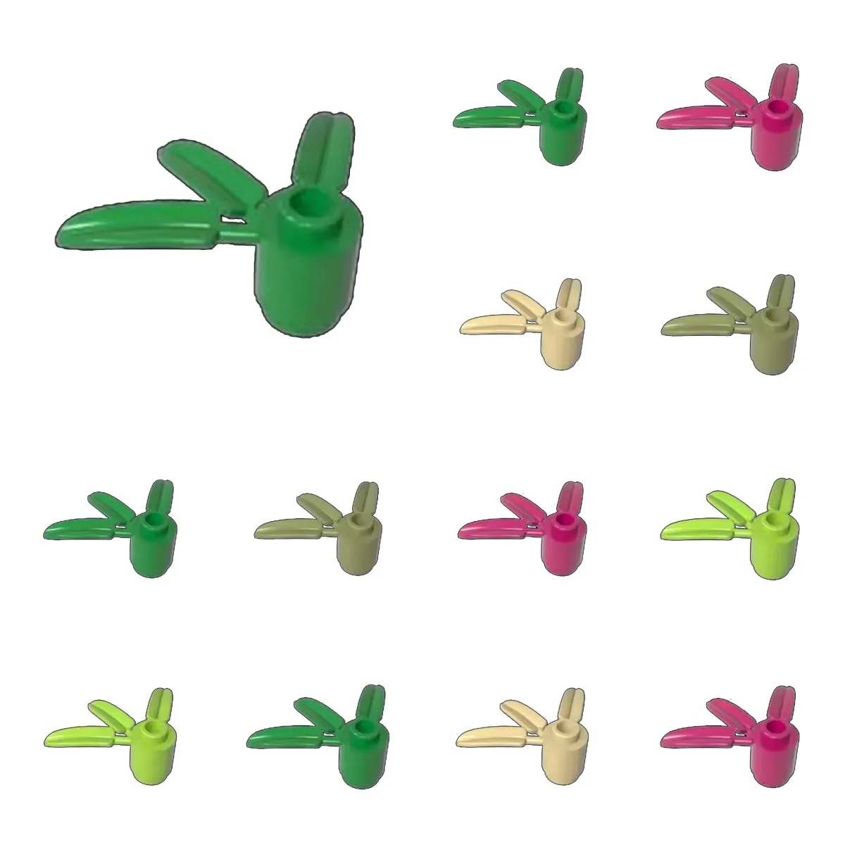 50pcs MOC Parts 30176 Plant Round 1 x 1 - 3 Bamboo Leaves Compatible Brick DIY Assmble Building Blocks Particle Kid Toy