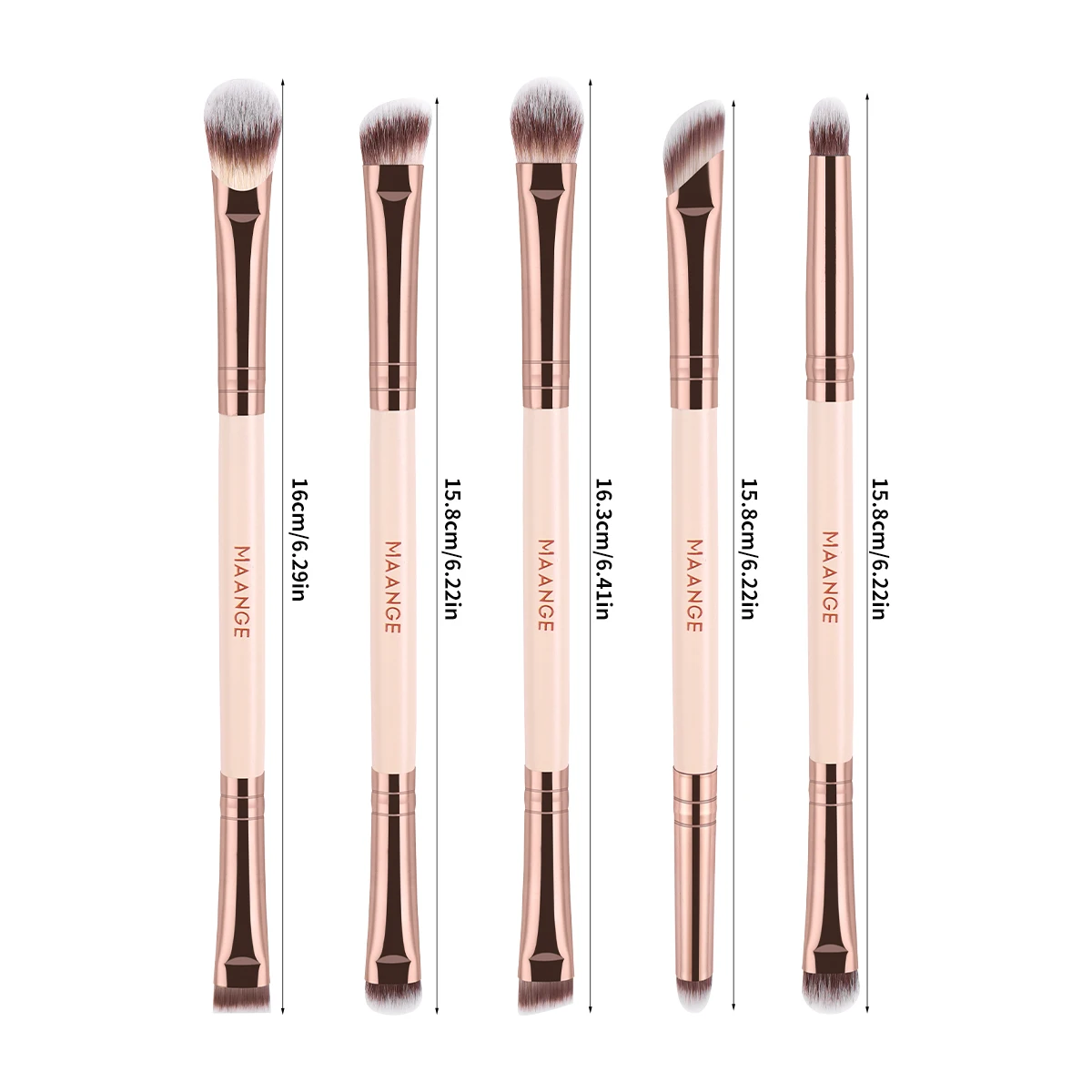 MAANGE 5 個両端アイメイクブラシソフト人工毛アイシャドウアイライナー鼻輪郭スマッジブレンドブラシツール