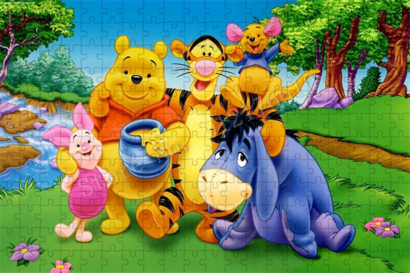 Winnie The Pooh Puzzles for Adults Disney Cartoon Movies Tiger 300/500/1000 Pieces Jigsaw Puzzles Modern Murals Gift Home Decor