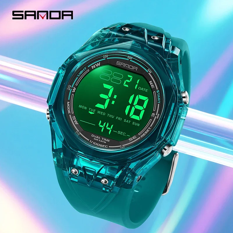 SANDA ファッションメンズ電子防水腕時計多機能スポーツ LED 発光目覚まし時計男性タイマーデジタル腕時計