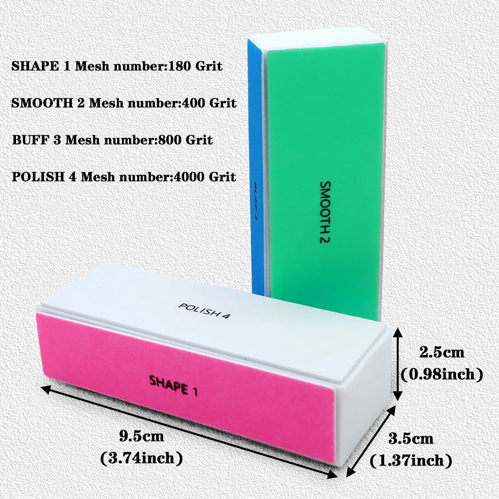5/10 Stück Nagelpufferblock, 4 Stufen, bunter Polierblock, Glanz, Polieren, Nagelfeile, Maniküre, Schleifwerkzeuge, Kit, Schleifen von natürlichen Nägeln – Detail 7