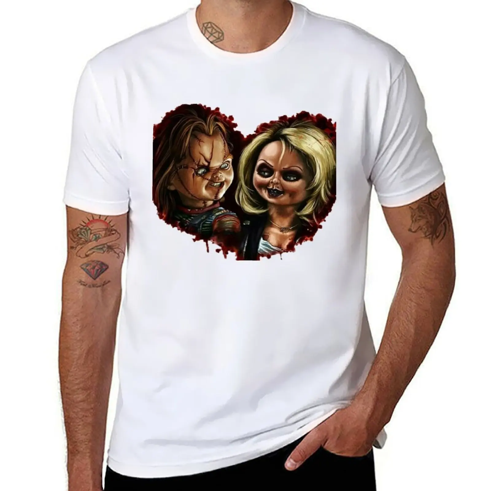 Chucky And Tiffany Love T-Shirt affliction shirts plus size clothes baggy shirts kawaii clothes men workout shirt