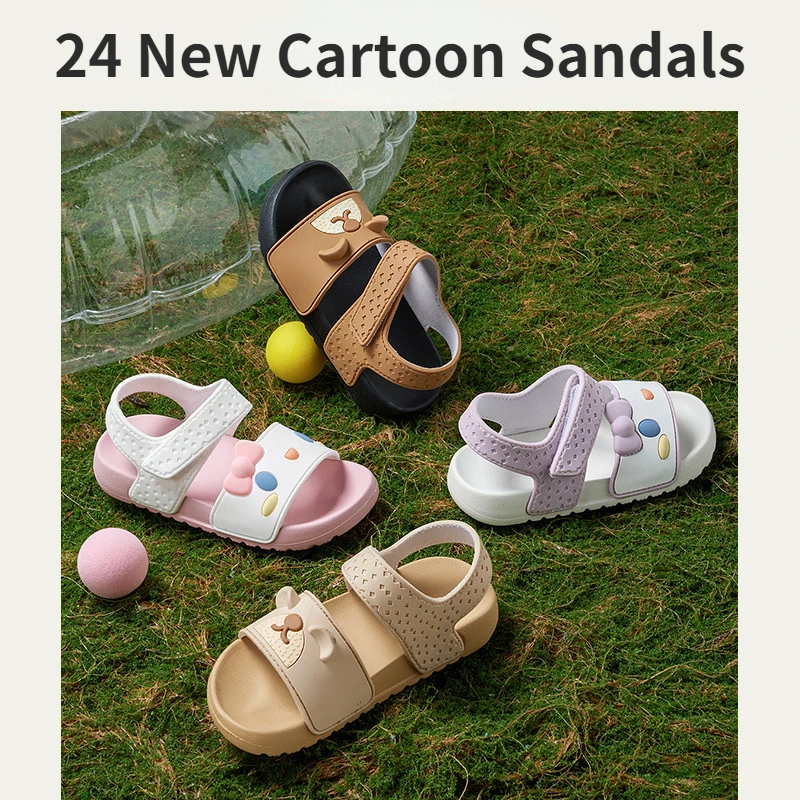 New 2024 Children's Summer Beach Sandals for Boys and Babies Cartoon Girls Cute Anti slip Sandals