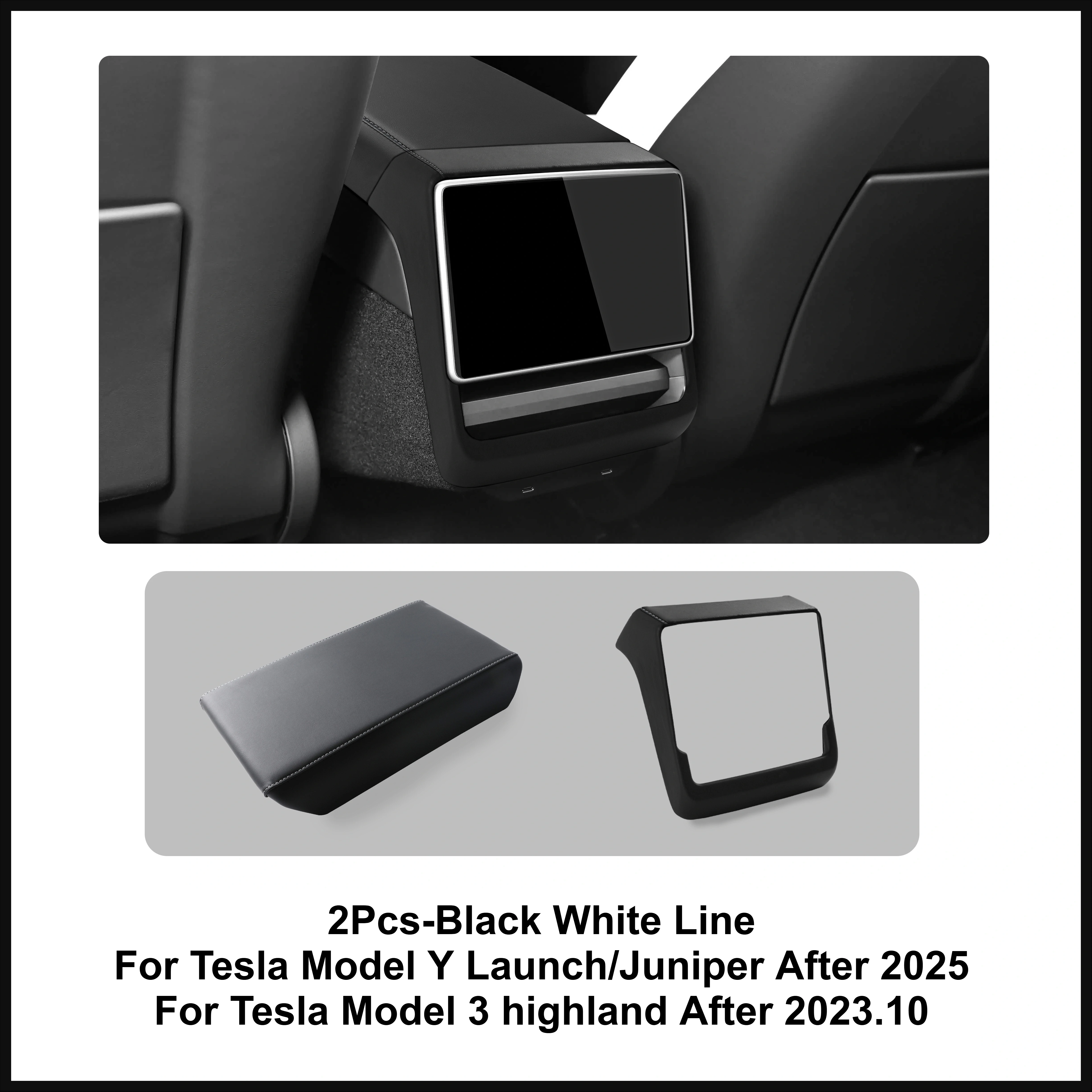 2Pcs Black White