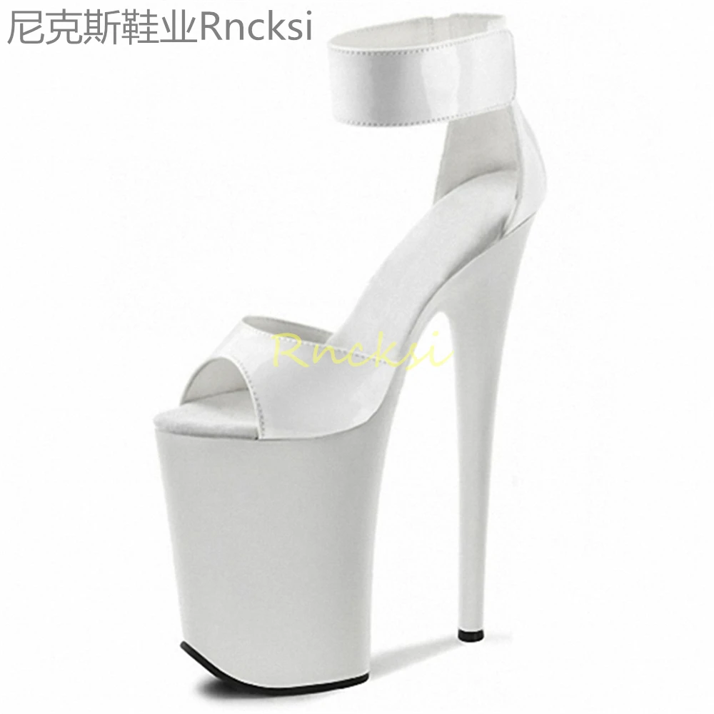 

20cm Women's summer leakage toe sandals women's new high-heeled shoes with white high-heeled fashion sandals.