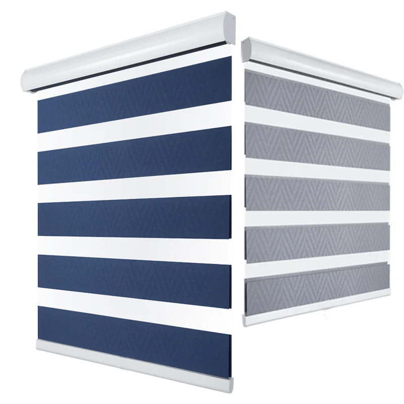 New Manual Cordless Window Blinds Blackout  Roller Blinds Zebra Shades Blackout Blinds Plain French Customized Shutter