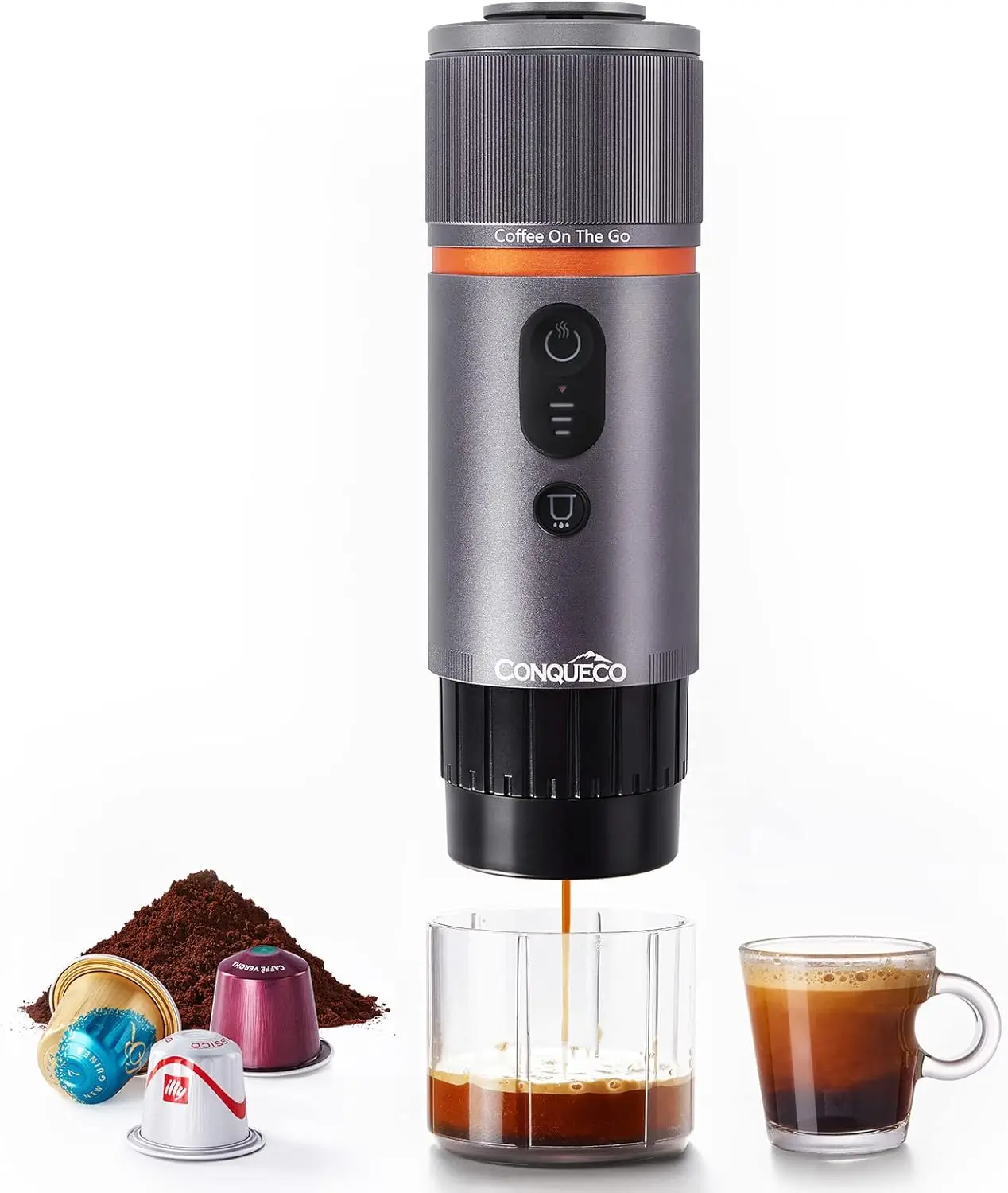 

Portable Espresso Machine Travel: 12v Car Coffee Maker for Camping - Small Electric - 2.5 Mins Heating - 8 Cups