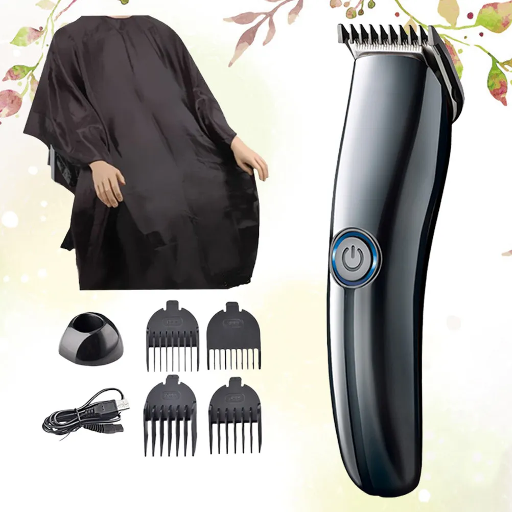 1 Set de Cortadora de Pelo Premium con Carga USB, Kit de Peluquería, Delantal y Paño de Peluquería para Barberos, Profesionales y Uso Personal