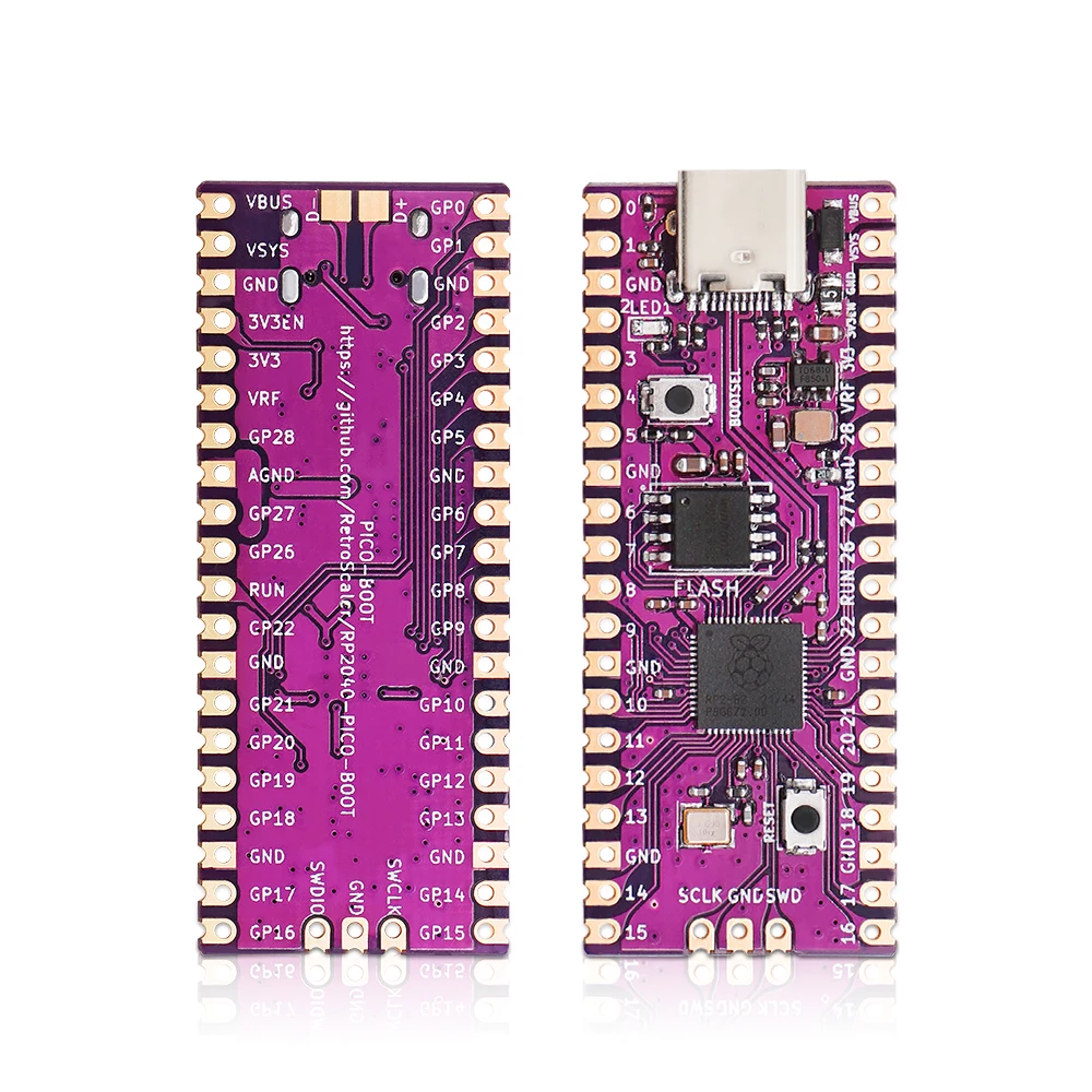 Picoboot-Raspberry Pi Pico Board RP2040, microordenadores de alto rendimiento, Cortex-M0 + procesador, doble núcleo, 264KBSRAM y 16MB Flash