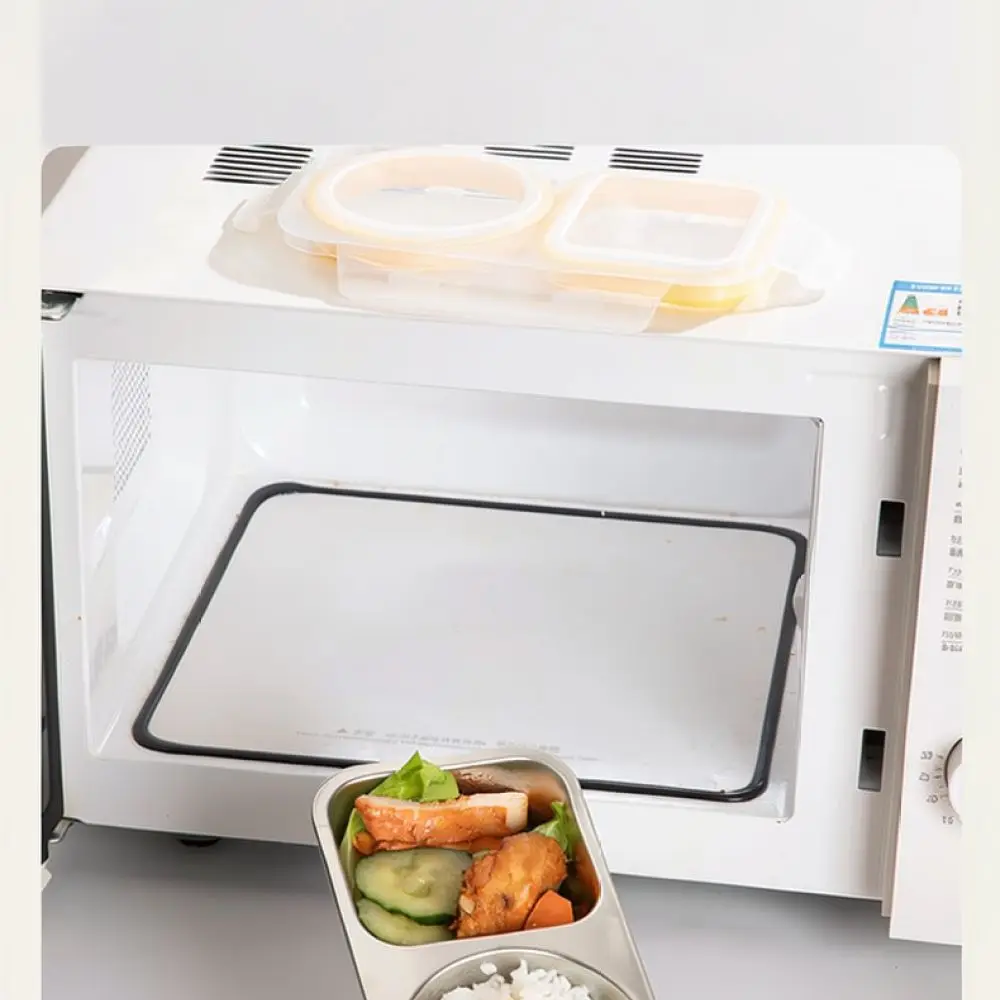 Stainless Steel Divided Bento Box Food Container Microwave Safe Portable Lunch Box For For KAKAM Office Meal Prep Essentials