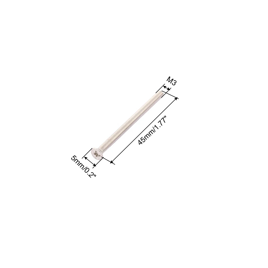 20/50/100Pcs Fine Thread Stainless Steel Countersunk Flat Head Cross Phillips Head Screw Bolts Machine Screw 2M 2.5M 3M 4M 5M 6M