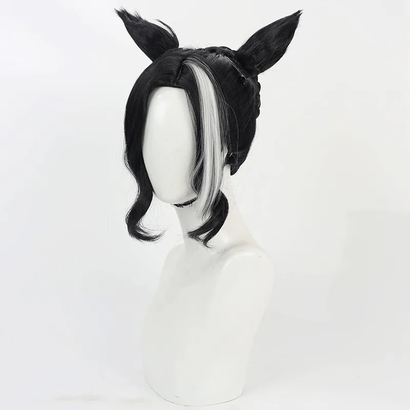 Uma Musume Pretty Derby Mejiro Ramonu Cosplay Wig Ears Tail Black