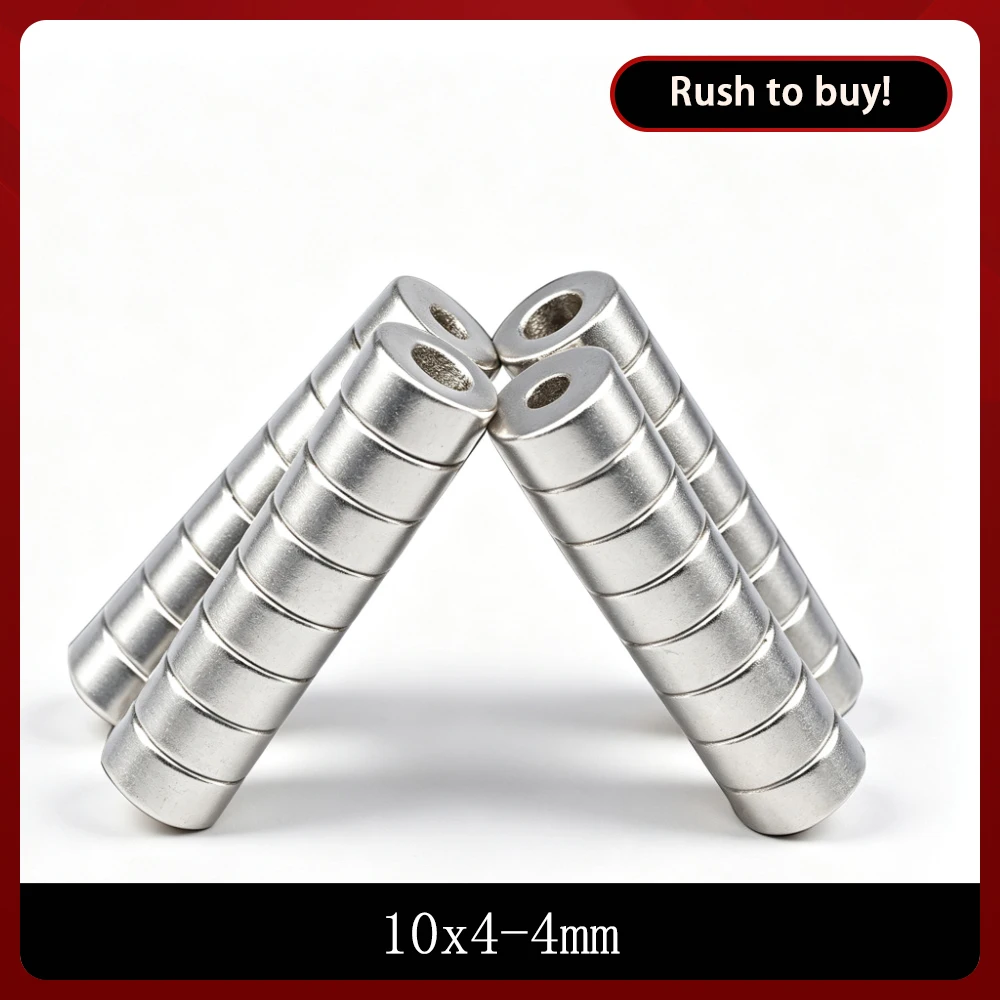 10x4-4 Stong Permanent NdFeB Strong Magnets 10x4 mm Hole 4 mm Round Countersunk Neodymium Magnetic Magnet 10*4-4 10*4