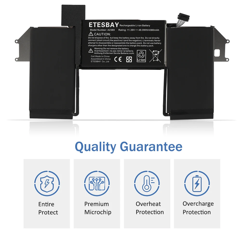 ETESBAY 맥북 에어용 노트북 배터리, 13 인치 A2337 M1 2020 EMC 3598 MGN53LL/A MGN83LL/A MGN63LL/A MGN93LL/A MGND3LL/A A2389
