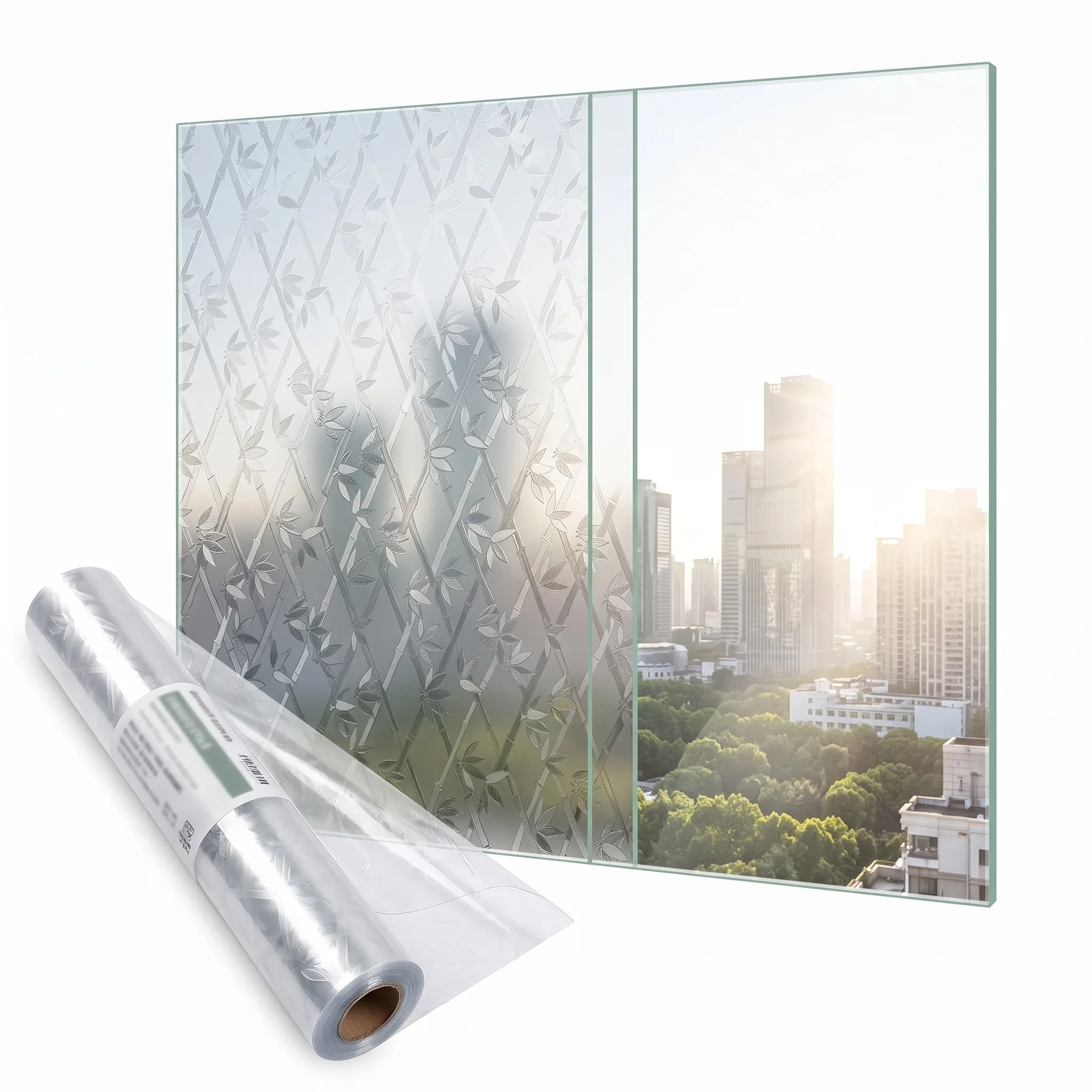 Privacy Frosted Window Film Decorative Static Cling Window Sticker Translucent Window Decal for Bathroom for Office