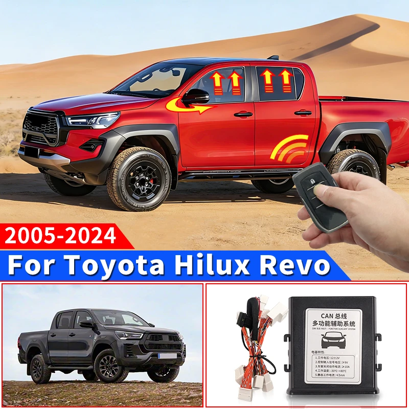 

For 2005-2024 Toyota Hilux Revo Window Closer Module Rearview Mirror Folding 12V Remote Control Roll Up Upgraded Accessories