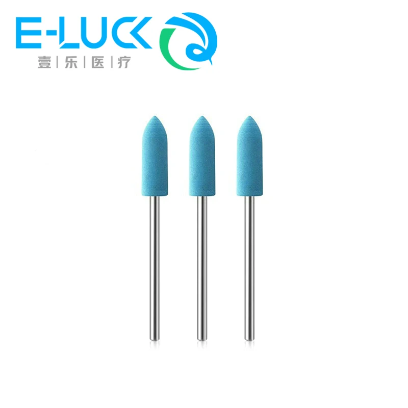 Dental Polishing Burs Silicone Rubber Grinding Heads Teeth Whitening Plishing Drill 2.35mm HP Shank Dentist Accessories