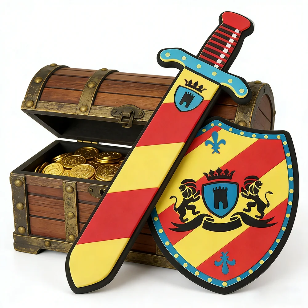 

Role Play Shield Sowrd Set For Kids Safe Soft Dress Up Party Favors EVA Foam Material Hand Guard Children Cosplay Birthday Gifts