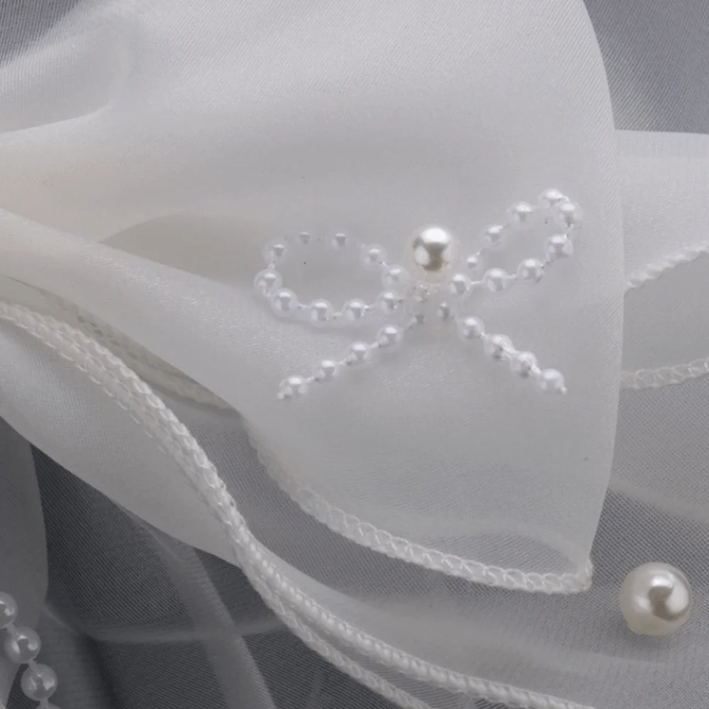 أزياء اللؤلؤ الزفاف الشريط القوس دبوس الشعر ضوء فاخر أنيق الزفاف أغطية الرأس الجنية شرابة الزفاف غطاء الرأس الزفاف