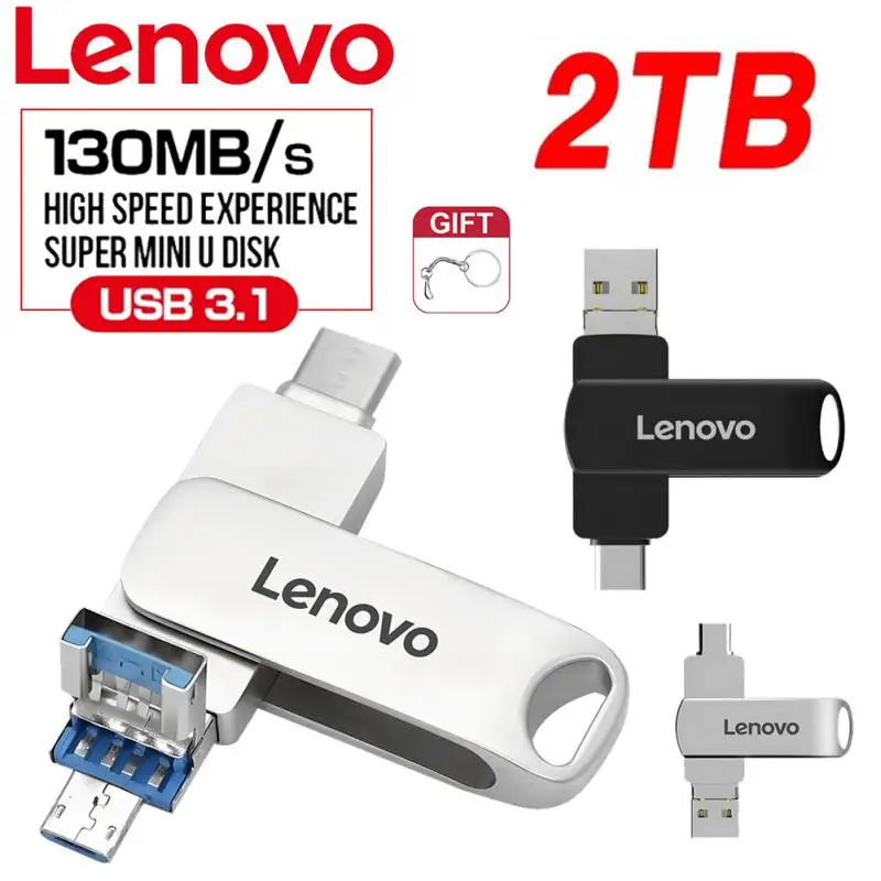 

New Lenovo 128TB Mini Pen Drive USB Memory USB Flash Drives 2TB 1TB TYPE C High Speed Usb 3.0 Waterproof Pendrive U Disk