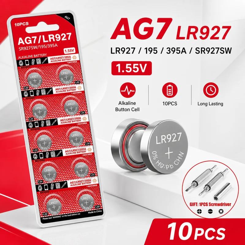 Alkaline Button Cell Battery 10PCS 1.55V AG13 AG12 AG11 AG10 AG9 AG8 AG7 for Watch Calculator LED Light Coin Cell