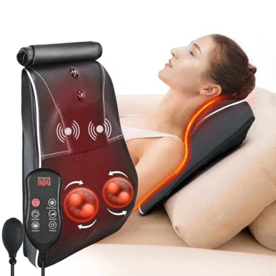

Shiatsu Back and Neck Massager with Heat for Deep Tissue Pain Relief in Black