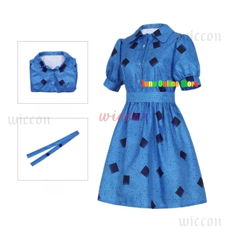 

Matilda Cosplay Movie Costume Women Girls Fancy Blue Dress Musical Stage Performance Outfit Halloween Carnival Party Gown