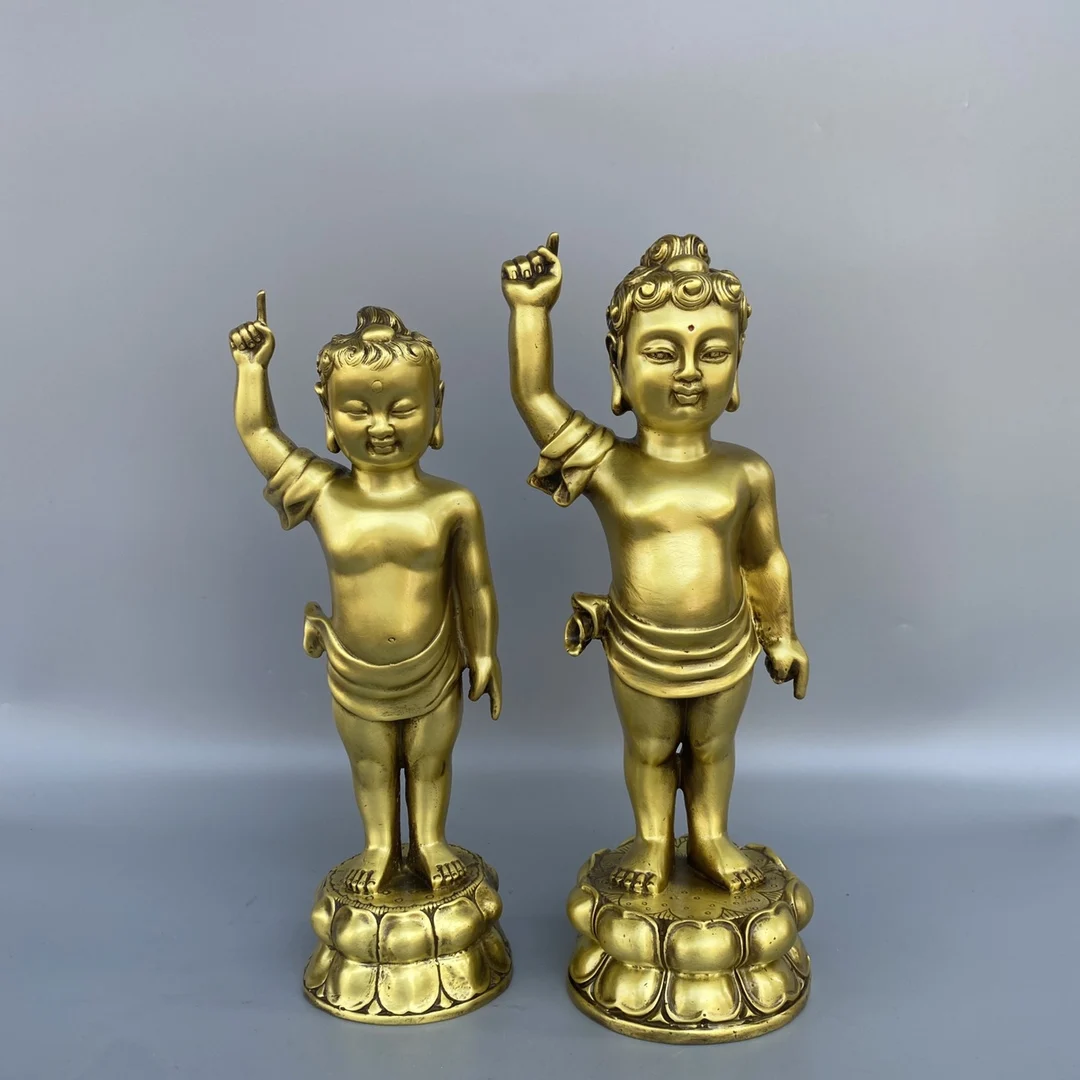 

Bronze Statue Shakyamuni Crown Prince Buddha 7x7x25 cm 1 kg, 9x9x27 cm 1.2 kg