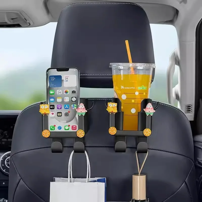 2 Stück Auto-Rücksitzhaken Multifunktionaler Auto-Organizer Aufhänger Getränkehalter Regenschirm-Aufbewahrungsbox Auto-Innenausstattung