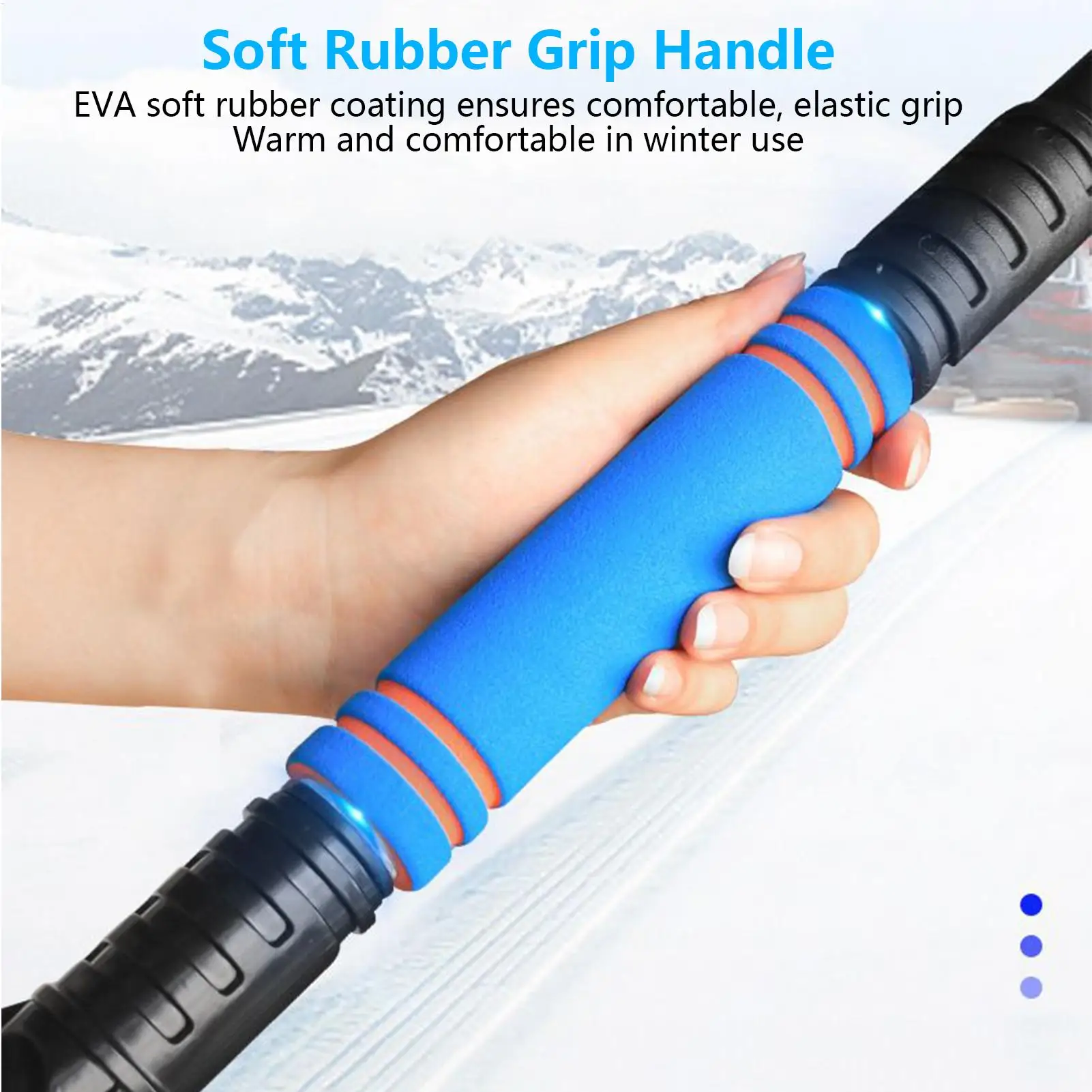 

Автомобильный скребок, эргономичная ручка, выдвижная лопата, скребок для льда на лобовом стекле с вращающейся на 360 градусов головкой для лобового стекла автомобиля, зима