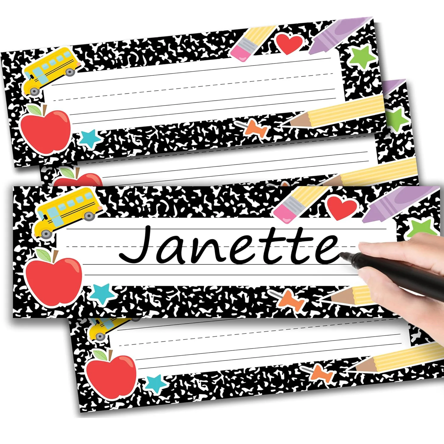 

Desk Name Tag For Classroom - 36 Pcs Student Name Tags Plates With 40 Pcs Glue Points For Office Decor Labels Categorize Storage