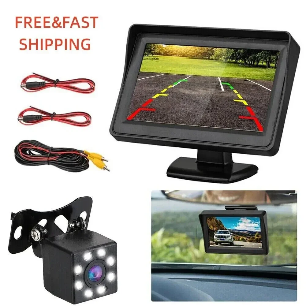 

Bileeko 4.3" Backup Camera and Monitor HD Car Rear View Reverse Night Vision Parking Kit