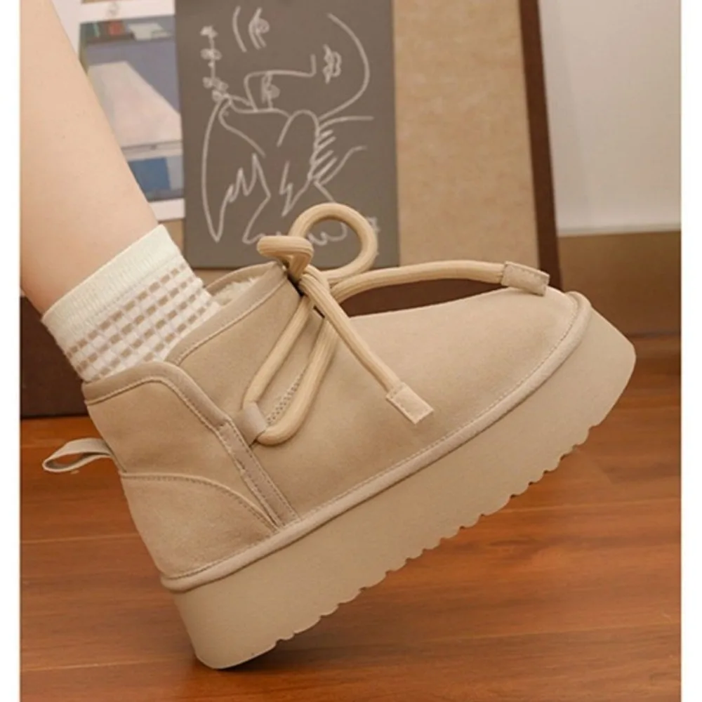 جديد جولة اصبع القدم سميكة القوس فراشة مع أفخم عارضة تنوعا الإنترنت أحذية الثلوج النسائية الشهيرة من نفس النمط #2