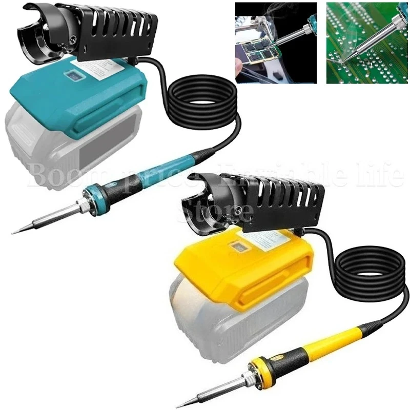 

Беспроводной паяльник 60 Вт, внутренний керамический нагрев 936 наконечников, сварочный аппарат для ремонта, паяльная станция для Makita DeWalt Milwaukee