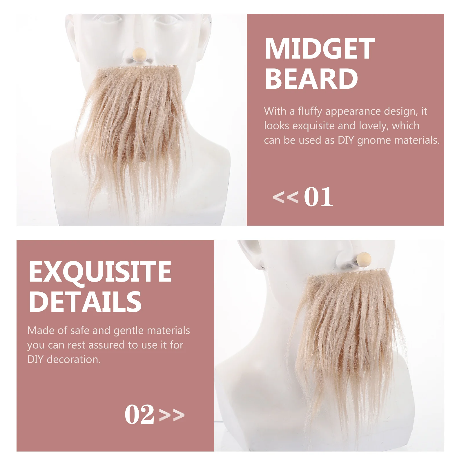 12Sets Gnome Beard Decor Pre-Cut Simulation Hair Material for Unfinished Dwarf Crafts Comfortable Touch Great for Group DIY