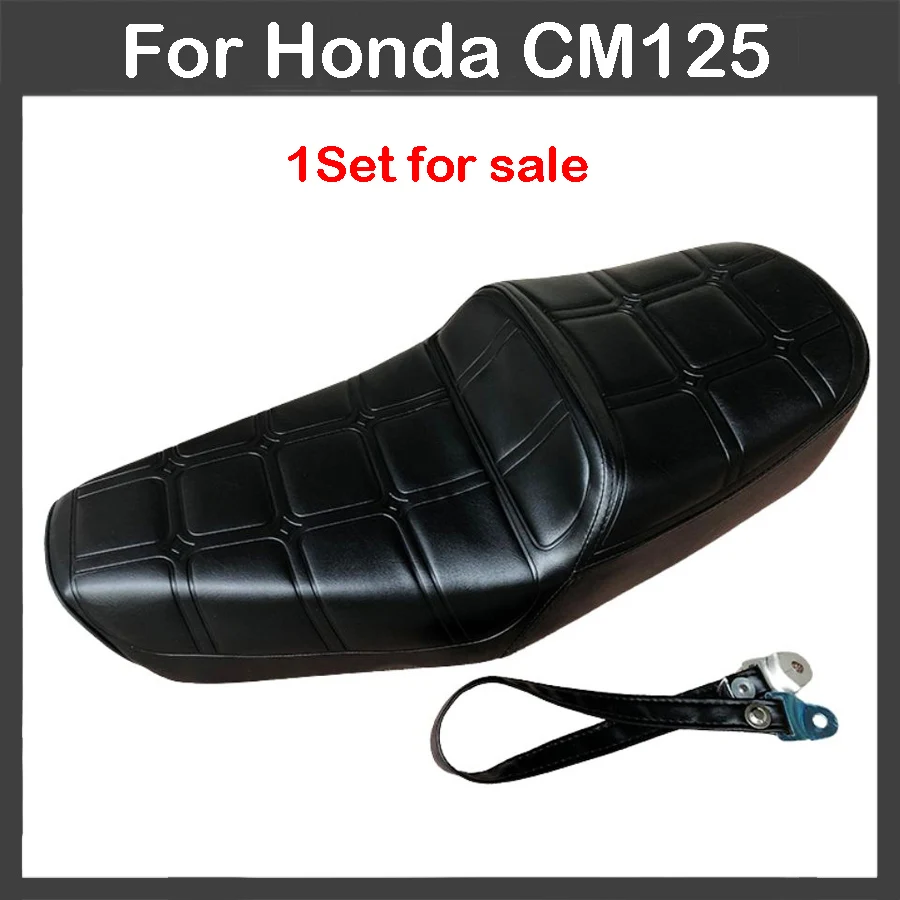 1 Set Leather Motorcycle Seat Cover With Belt Waterproof Motorbike Cushion Pad Refit Accessories For Honda CM125