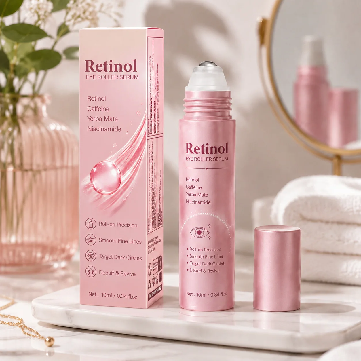 Retinol Eye Ball Serum 10ml Moisturizing and hydrating Firming Improve dark circles Light Pattern Care Eye Skin Care