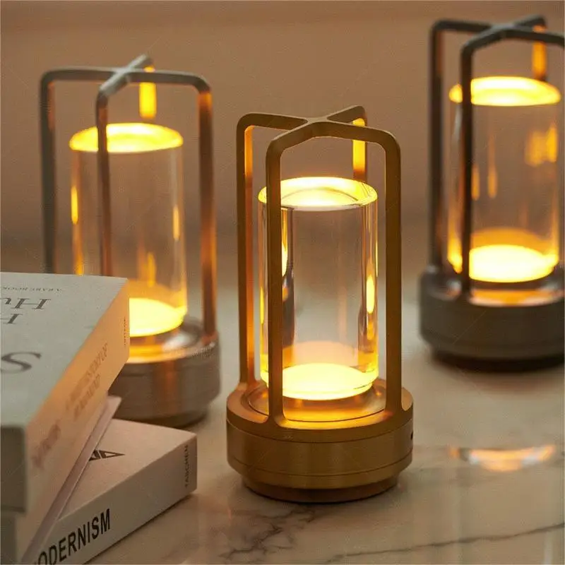 Rechargeable Cross Table Lamp 2000 Mah Desktop Night Light Touch Atmosphere Light USB Camping Light Outdoor Home